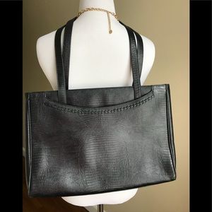 Petek 1855 Vintage Black Leather Shoulder Bag